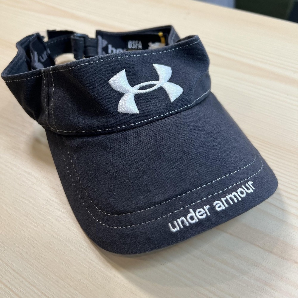 Under Armour Hat Visor Strap Back Womens One Size Black Sports Running Logo